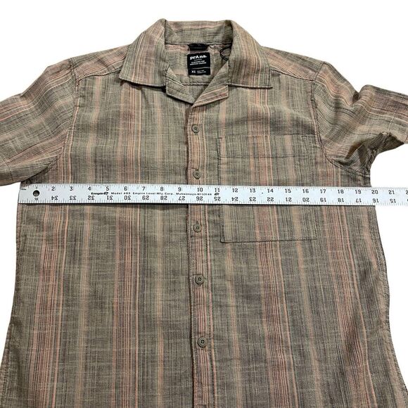 prAna Mantra Heritage Brown Button Up Shirt Organic Cotton Slim Fit Size XS - Picture 5 of 8